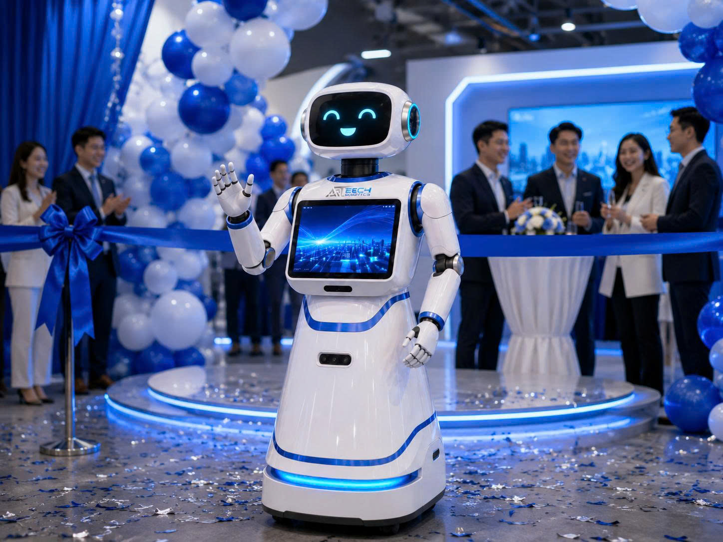 Robot mascot tại khai trương