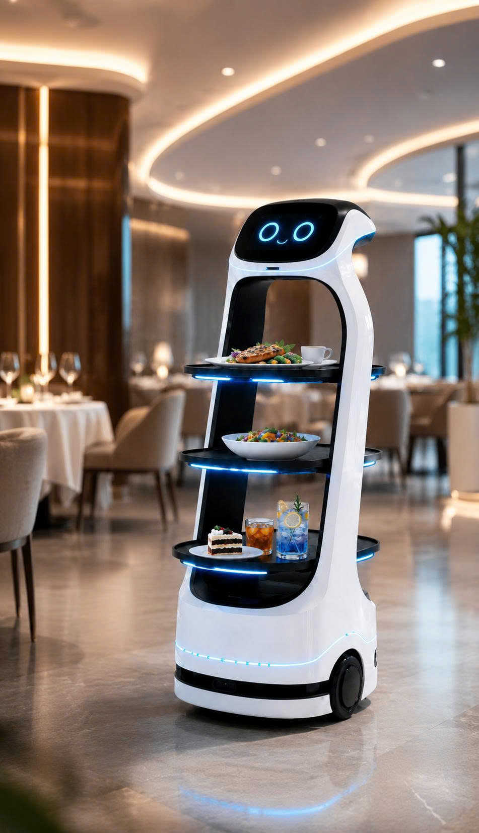 Robot phục vụ trong nhà hàng