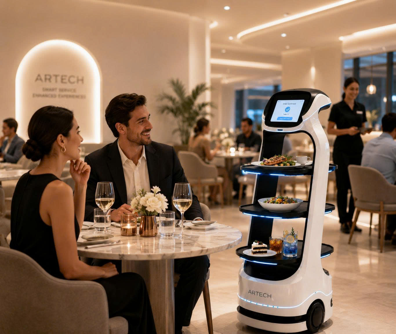Robot phục vụ khách