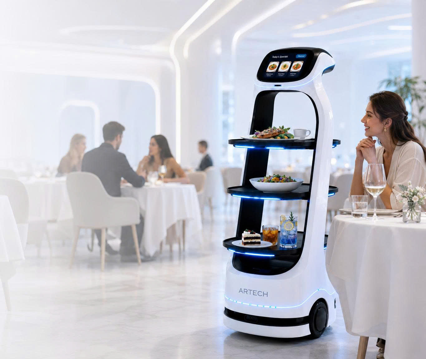 Robot giao món